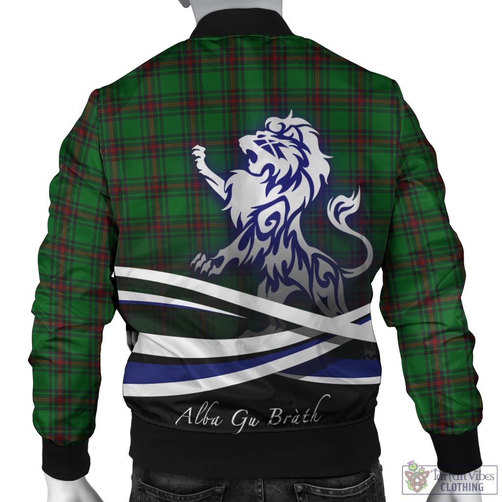 Tartan Vibes Clothing Lundin Tartan Bomber Jacket with Alba Gu Brath Regal Lion Emblem