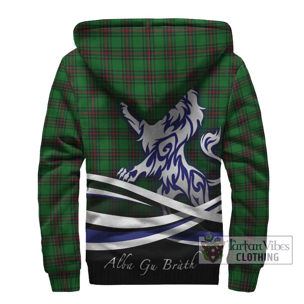 Tartan Vibes Clothing Lundin Tartan Sherpa Hoodie with Alba Gu Brath Regal Lion Emblem