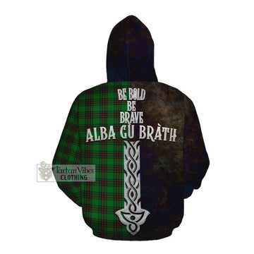 Lundin Tartan Family Crest Cotton Hoodie Alba Gu Brath Be Brave Lion Ancient Style Pullover Hoodie - Tartan Vibes Clothing