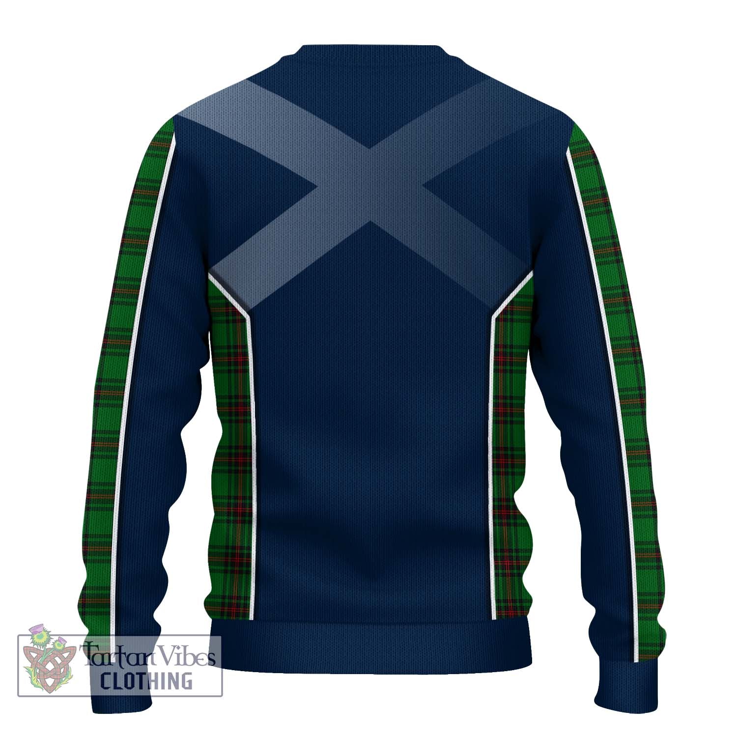 Tartan Vibes Clothing Lundin Tartan Knitted Sweater with Family Crest and Lion Rampant Vibes Sport Style