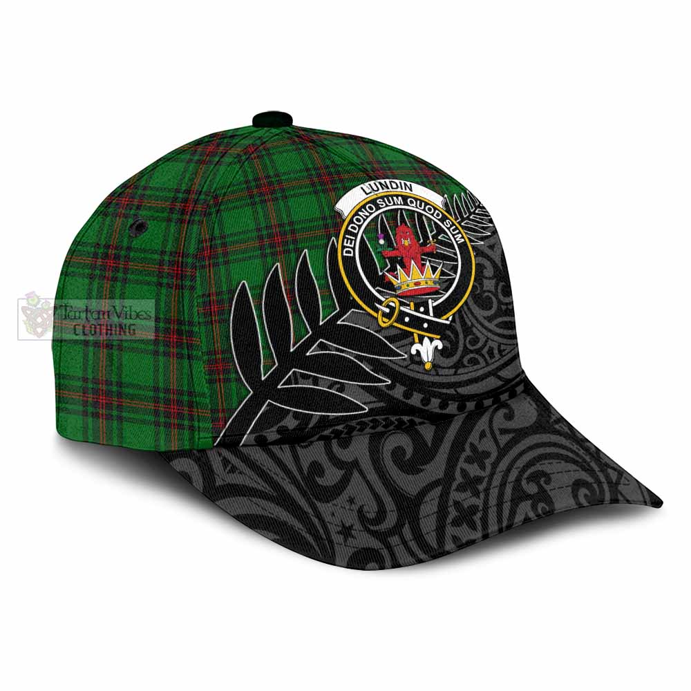 Tartan Vibes Clothing Lundin Tartan Classic Cap with New Zealand Silver Fern Half Style