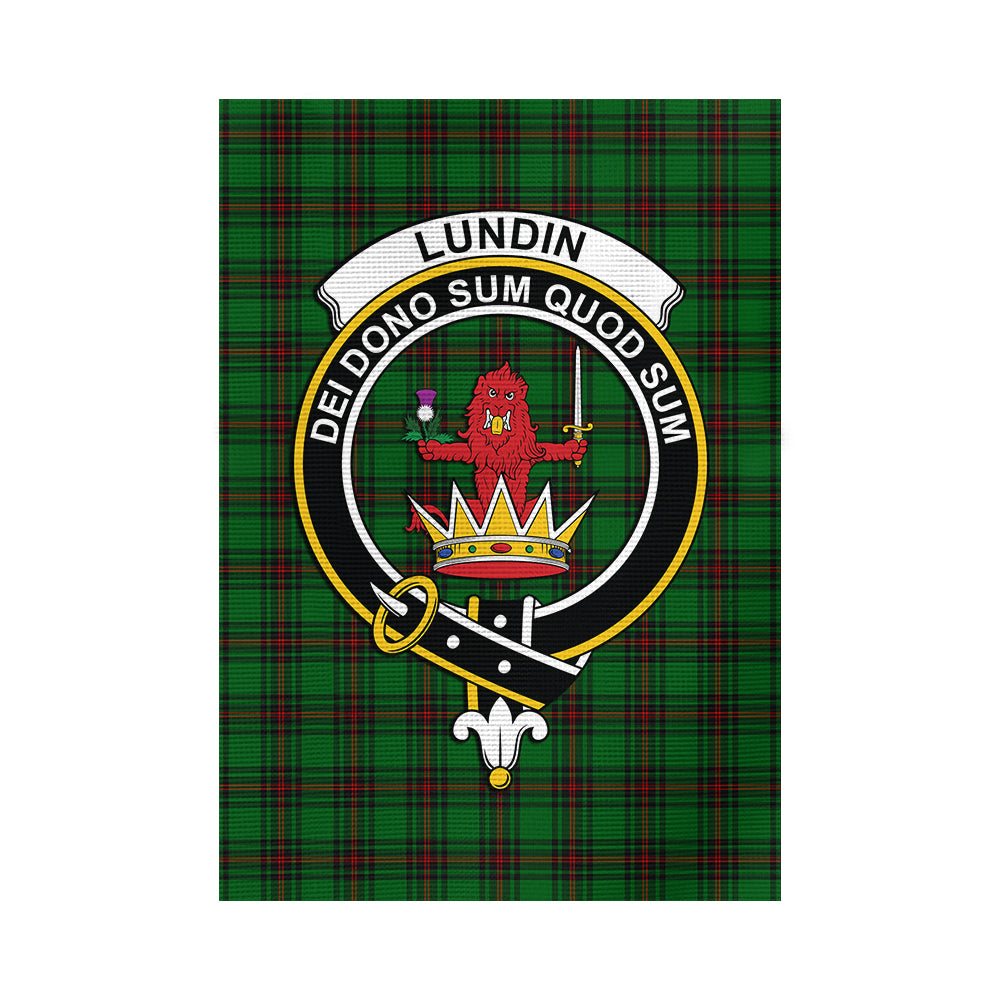 Lundin Tartan Flag with Family Crest - Tartan Vibes Clothing