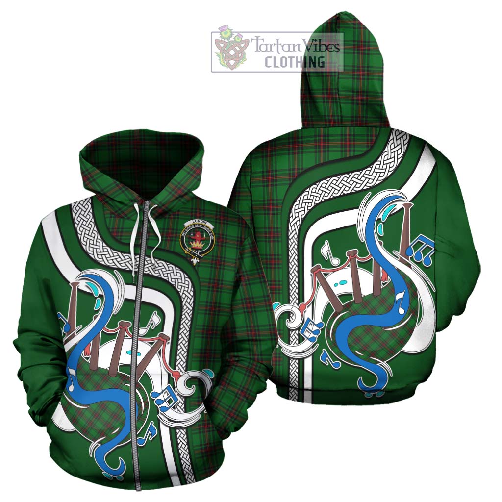 Tartan Vibes Clothing Lundin Tartan Hoodie with Epic Bagpipe Style