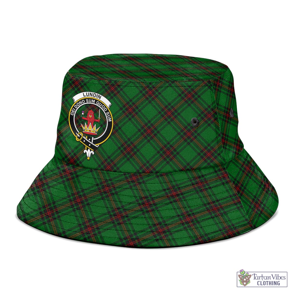 Tartan Vibes Clothing Lundin Tartan Bucket Hat with Family Crest