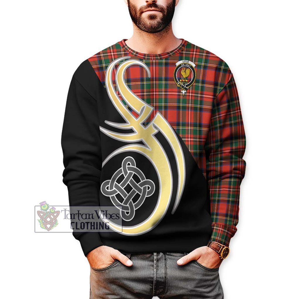 Lyle Tartan Sweatshirt with Family Crest and Celtic Symbol Style Unisex - Tartan Vibes Clothing