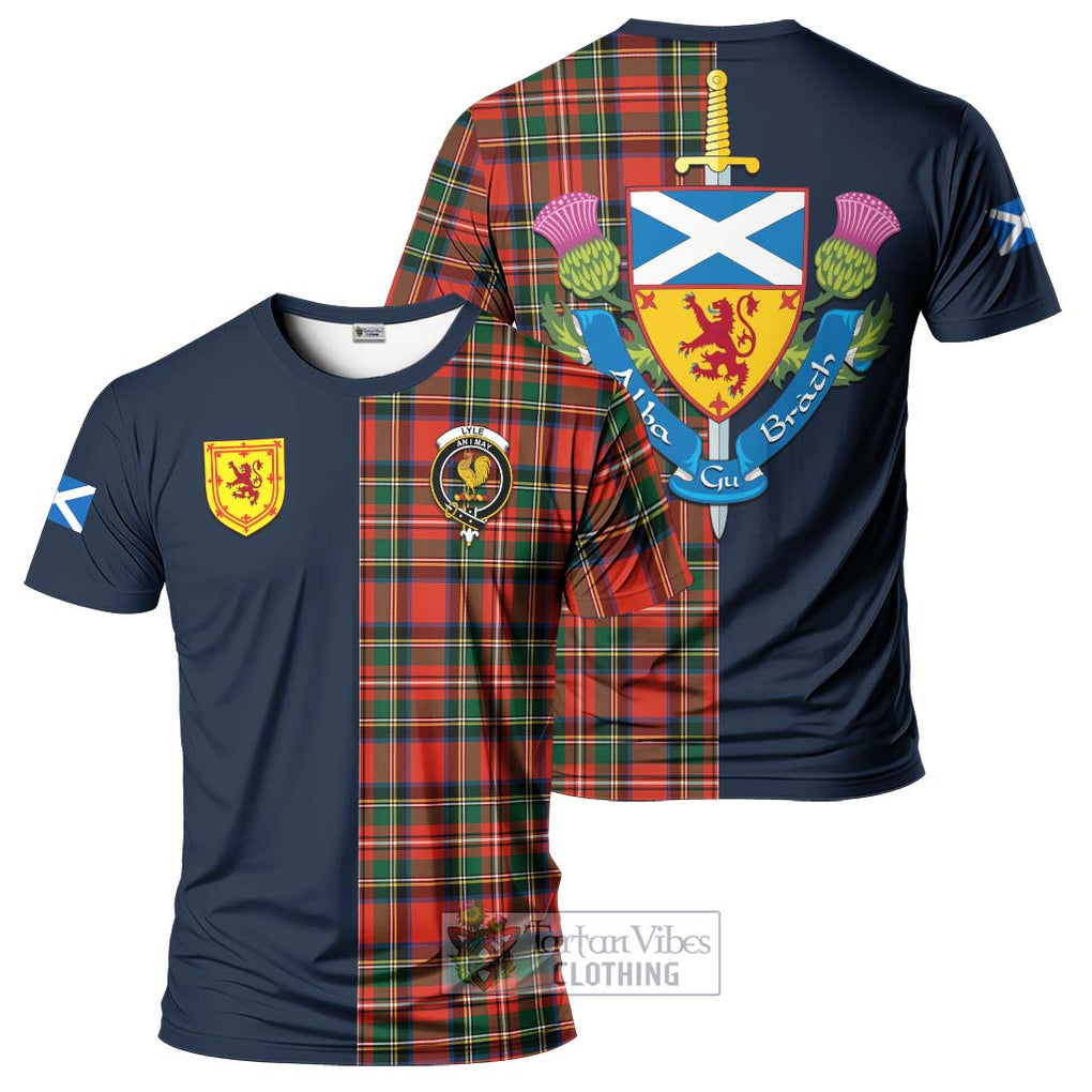 Tartan Vibes Clothing Lyle Tartan T-Shirt Alba with Scottish Lion Royal Arm Half Style