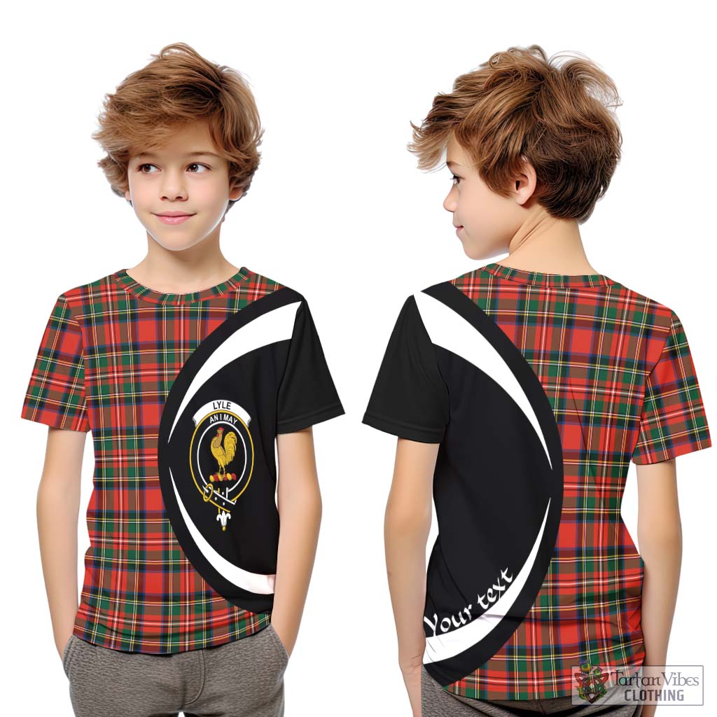 Lyle Tartan Kid T-Shirt with Family Crest Circle Style Youth XL Size14 - Tartan Vibes Clothing