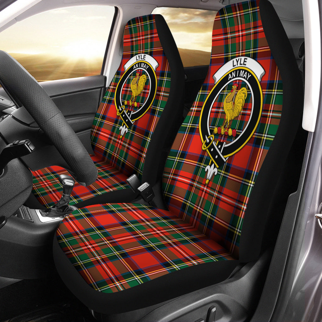 Lyle Tartan Car Seat Cover with Family Crest One Size - Tartanvibesclothing