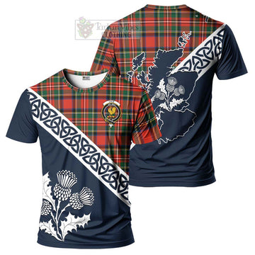 Lyle Tartan T-Shirt Featuring Thistle and Scotland Map