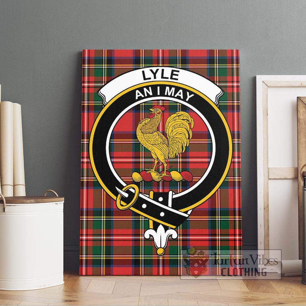 Lyle Tartan Canvas Print Wall Art with Family Crest Without Frame - Tartan Vibes Clothing