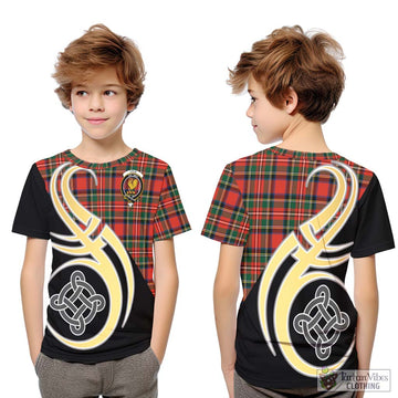 Lyle Tartan Kid T-Shirt with Family Crest and Celtic Symbol Style