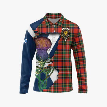 Lyle Tartan Family Crest Long Sleeve Polo Shirt Scottish Thistle Celtic Inspired Unisex - Tartan Vibes Clothing