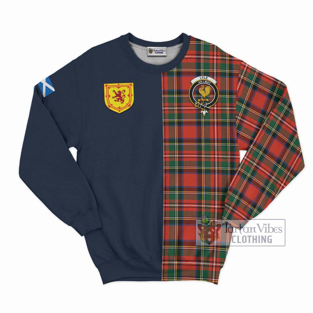 Tartan Vibes Clothing Lyle Tartan Sweatshirt with Scottish Lion Royal Arm Half Style