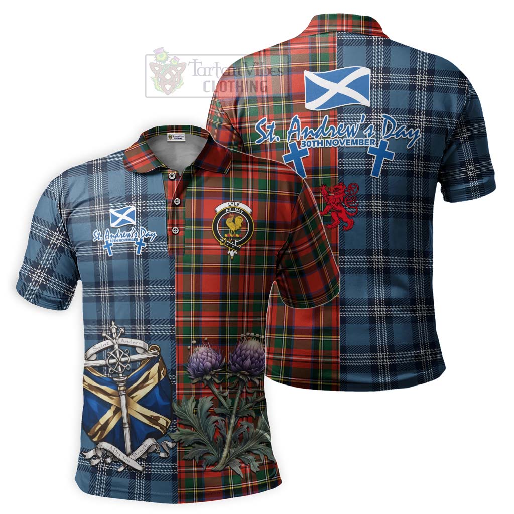 Tartan Vibes Clothing Lyle Tartan Polo Shirt Happy St. Andrew's Day Half Tartan Style