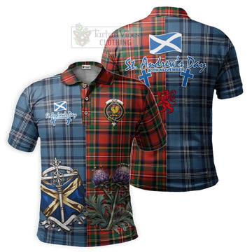 Lyle Tartan Polo Shirt Happy St. Andrew's Day Half Tartan Style