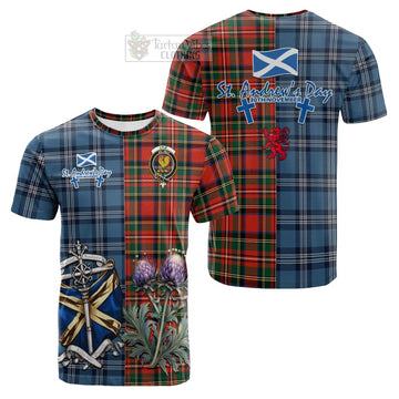 Lyle Tartan Cotton T-shirt Happy St. Andrew's Day Half Tartan Style