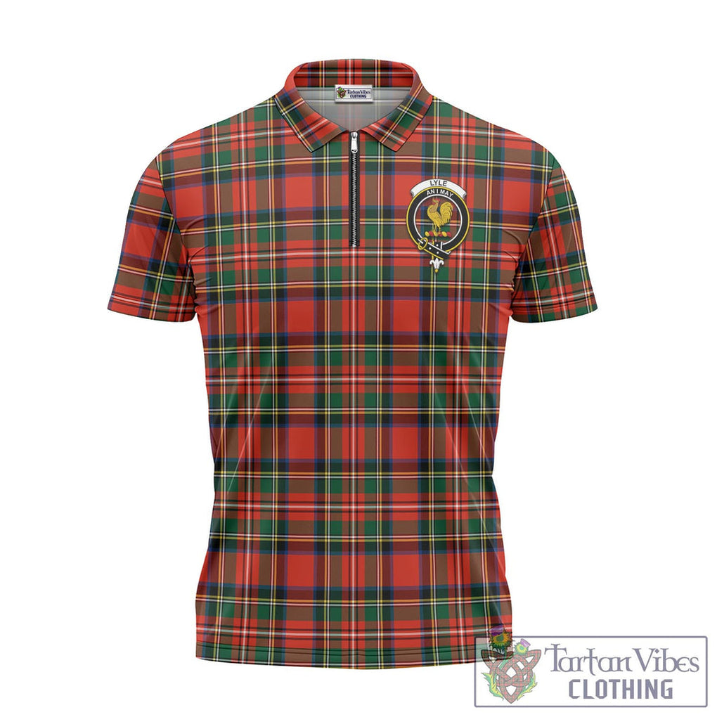 Tartan Vibes Clothing Lyle Tartan Zipper Polo Shirt with Family Crest