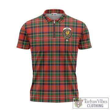 Lyle Tartan Zipper Polo Shirt with Family Crest