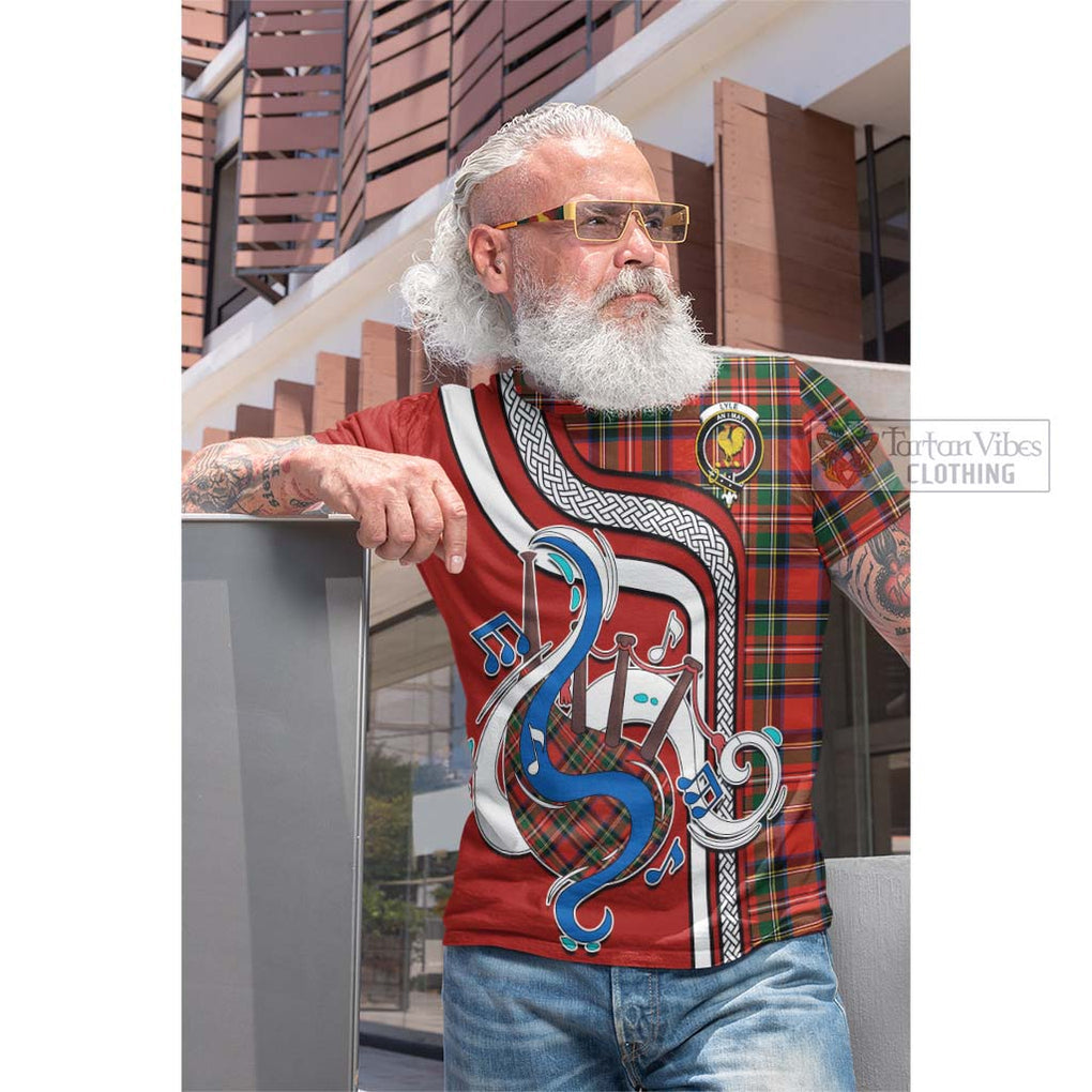 Tartan Vibes Clothing Lyle Tartan Cotton T-shirt with Epic Bagpipe Style