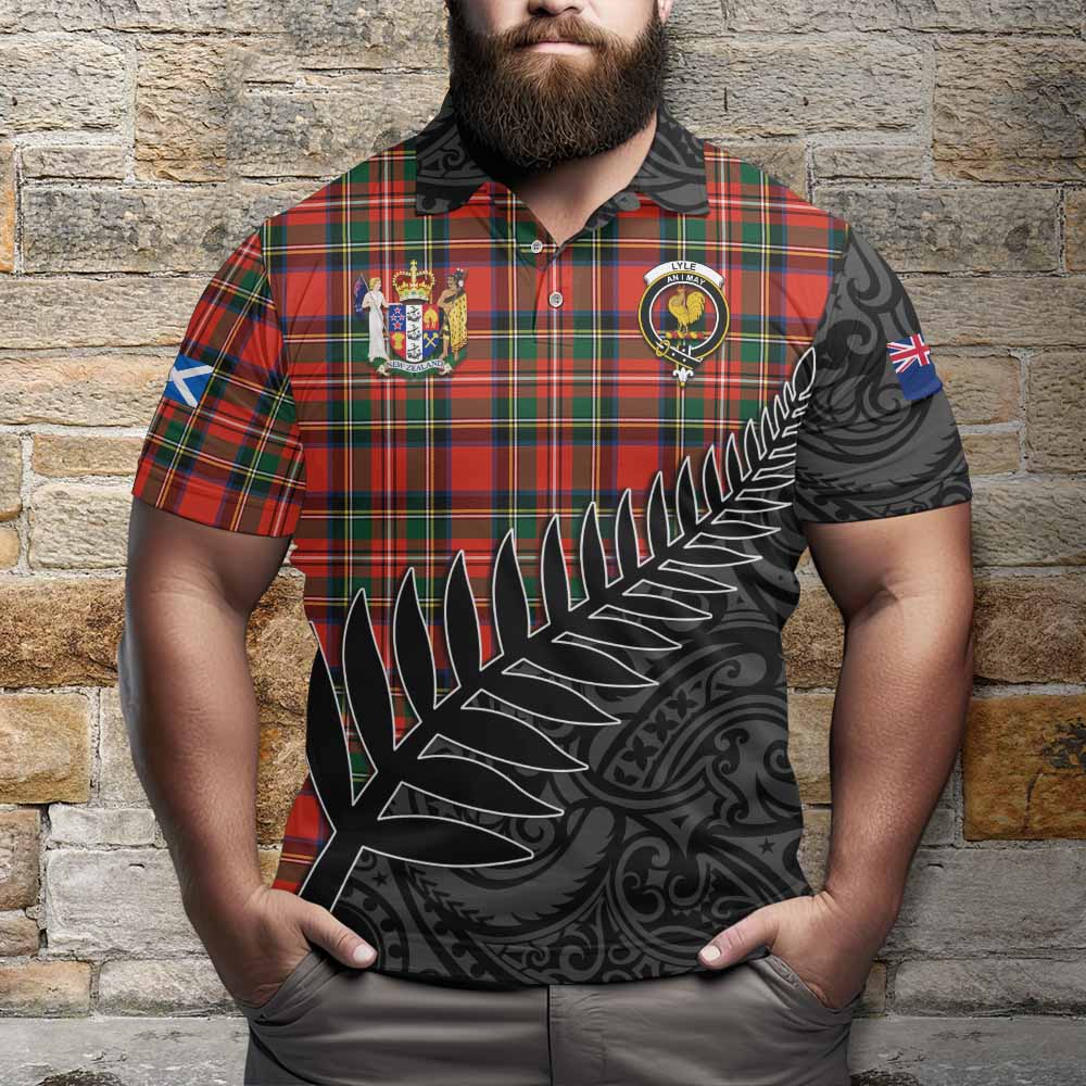 Lyle Crest Tartan Polo Shirt with New Zealand Silver Fern Half Style