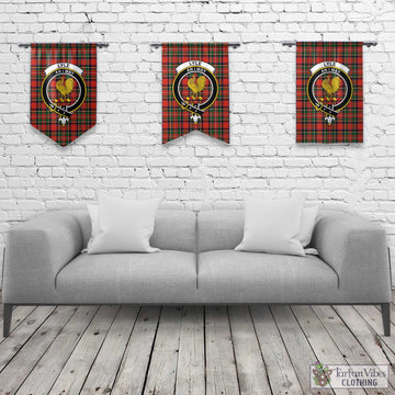 Lyle Tartan Gonfalon, Tartan Banner with Family Crest