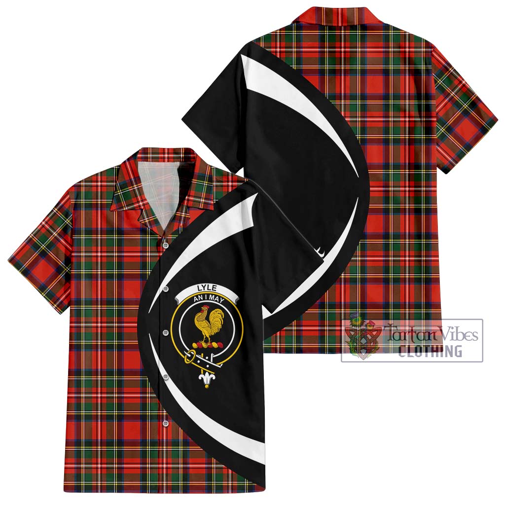 Lyle Tartan Short Sleeve Button Up with Family Crest Circle Style Kid - Tartan Vibes Clothing