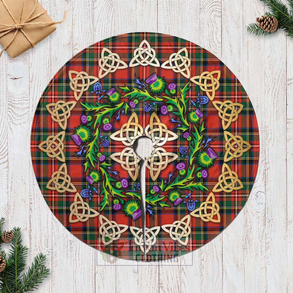 Lyle Tartan Christmas Tree Skirt with Thistle Celtic Knot Style Casual Tree Skirts - Tartan Vibes Clothing