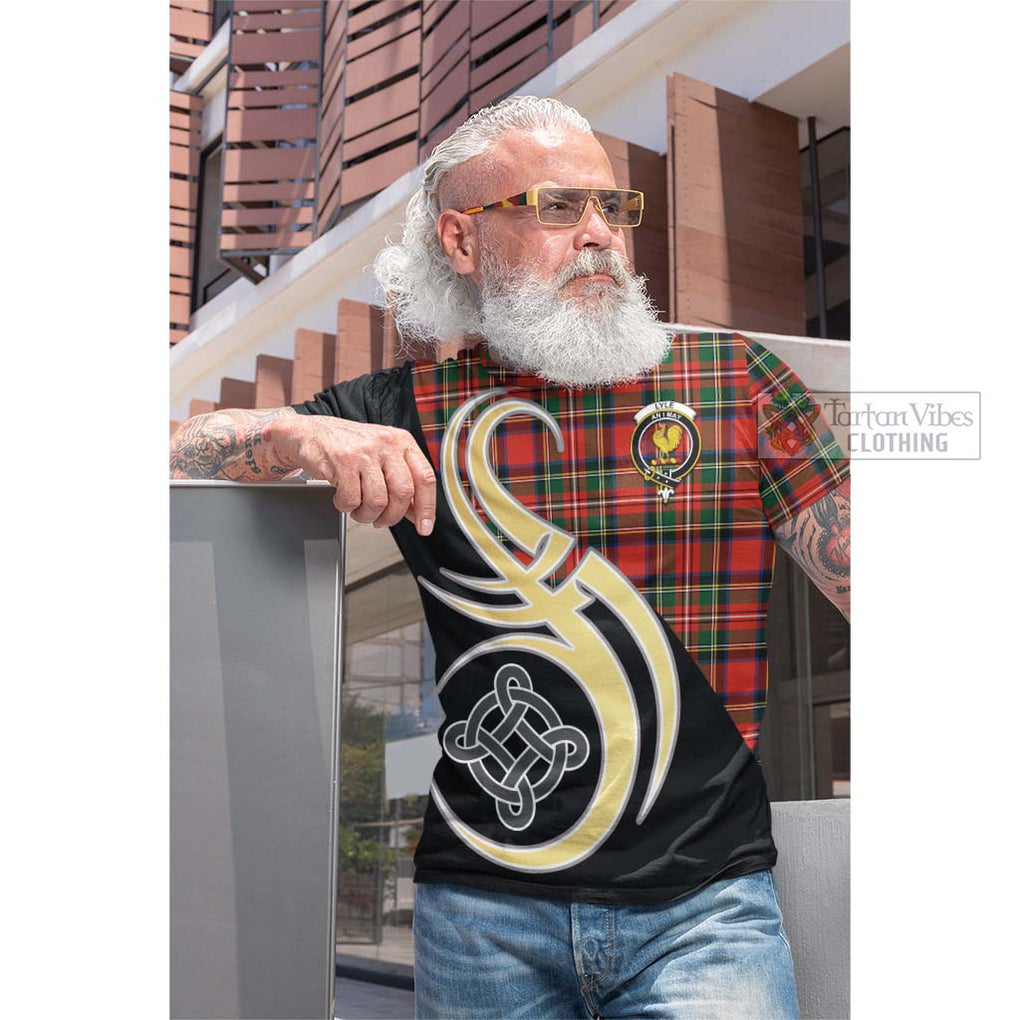 Tartan Vibes Clothing Lyle Tartan Cotton T-shirt with Family Crest and Celtic Symbol Style