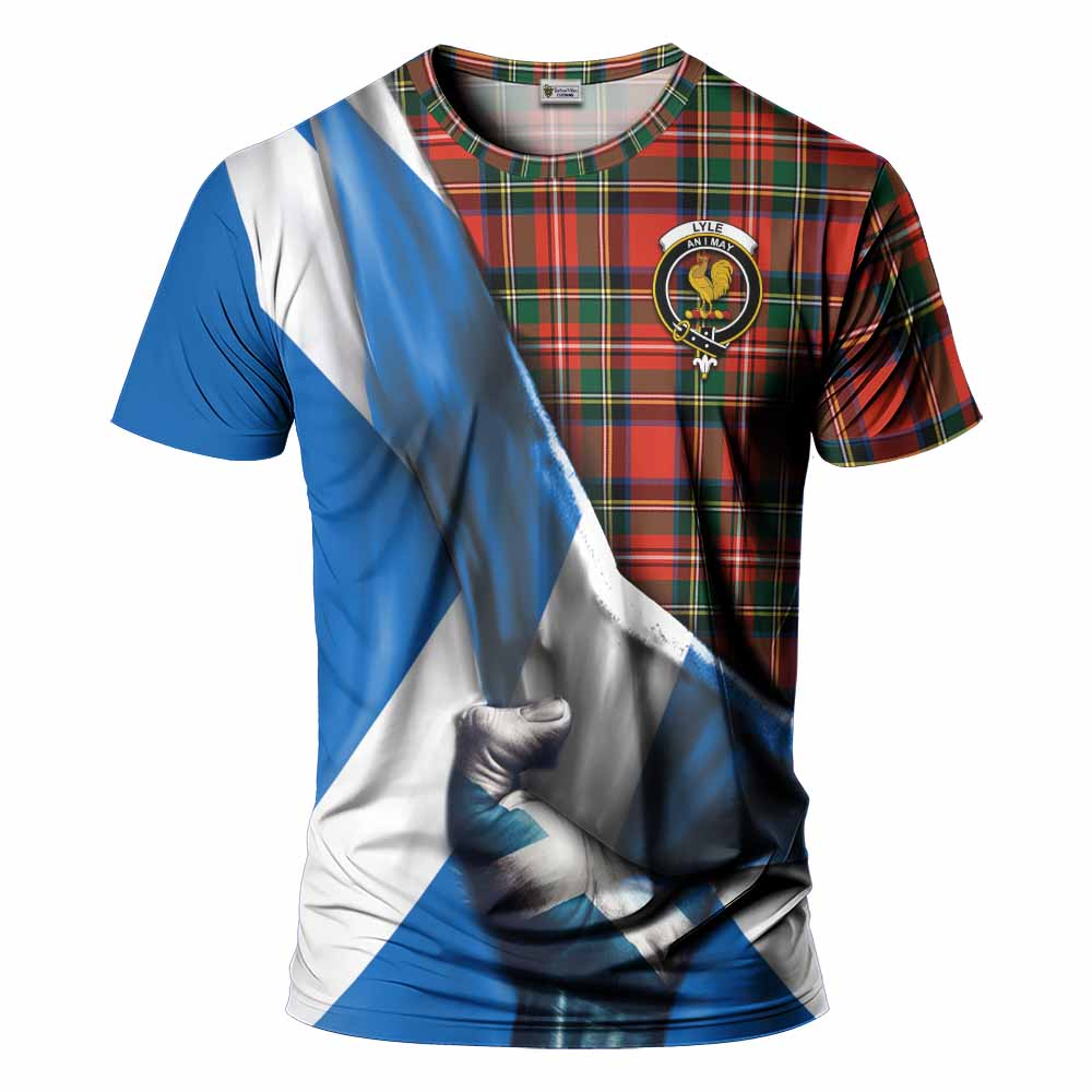 Tartan Vibes Clothing Lyle Tartan T-Shirt with Family Crest Scotland Patriotic Style