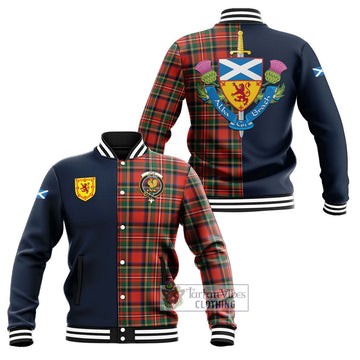 Lyle Tartan Baseball Jacket Alba with Scottish Lion Royal Arm Half Style Unisex - Tartan Vibes Clothing