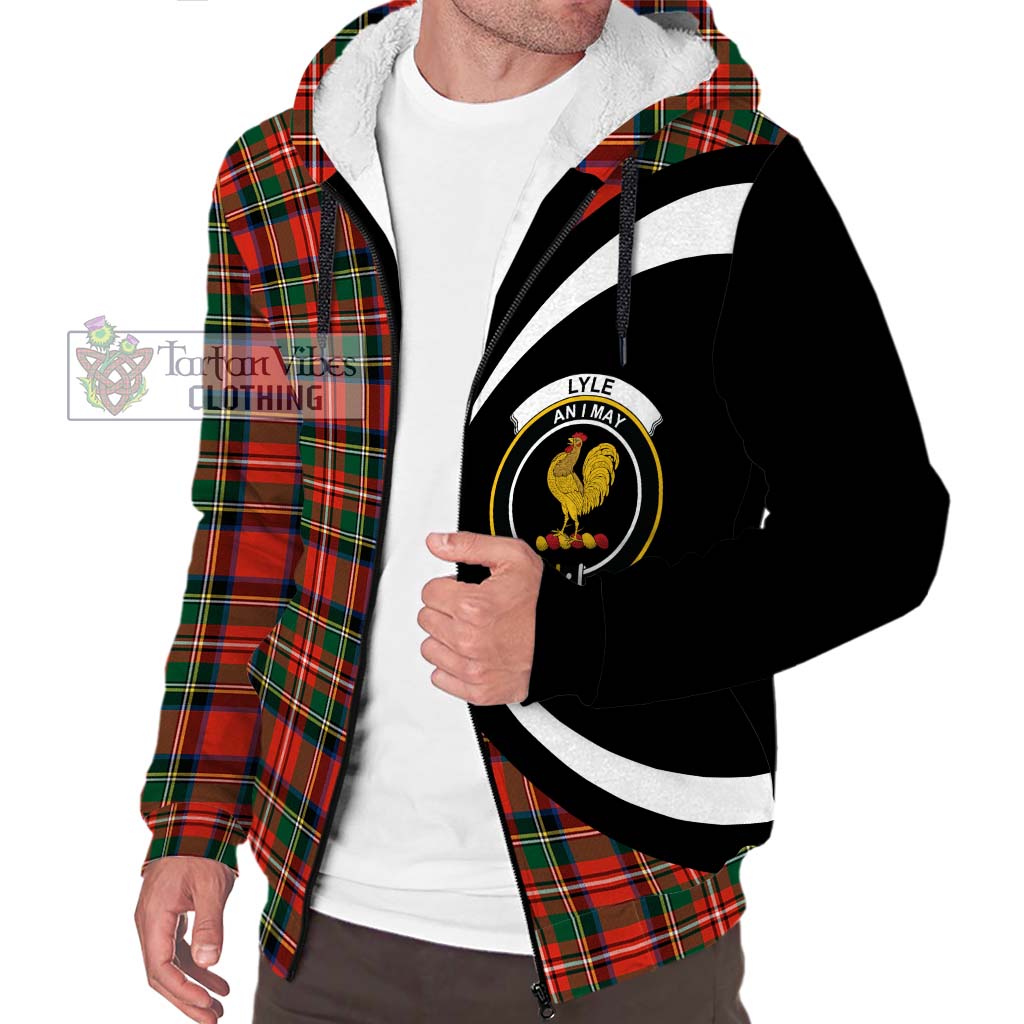 Lyle Tartan Sherpa Hoodie with Family Crest Circle Style Unisex S - Tartan Vibes Clothing