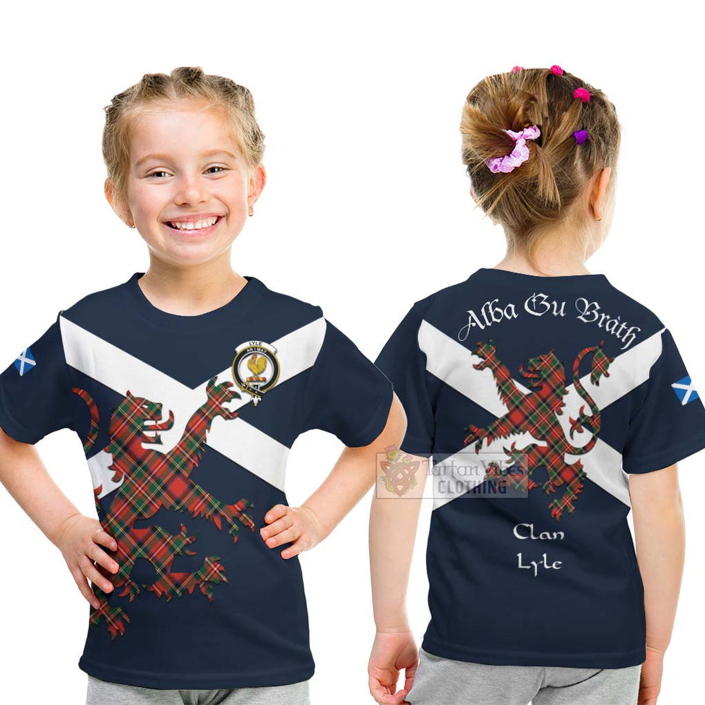 Tartan Vibes Clothing Lyle Tartan Lion Rampant Kid T-Shirt – Proudly Display Your Heritage with Alba Gu Brath and Clan Name