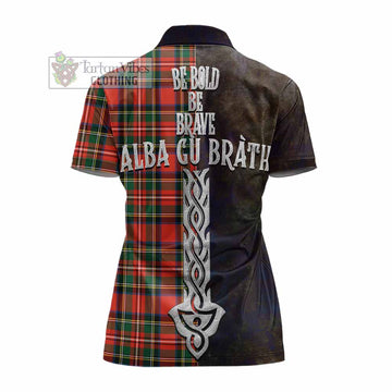 Lyle Tartan Family Crest Women's Polo Shirt Alba Gu Brath Be Brave Lion Ancient Style - Tartan Vibes Clothing