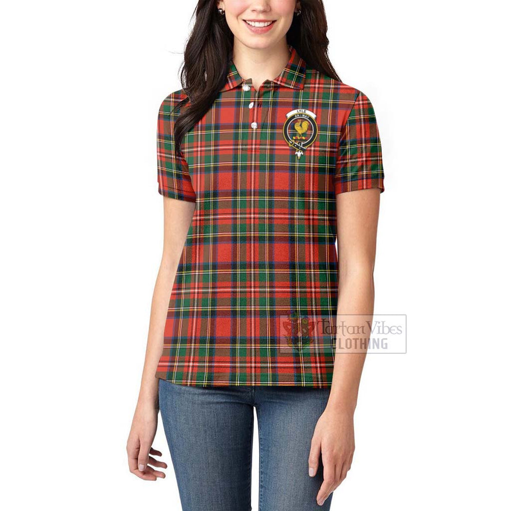 Tartan Vibes Clothing Lyle Tartan Women's Polo Shirt with Family Crest Celtic Skull Style