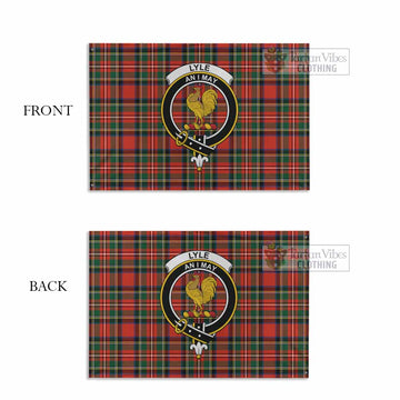 Lyle Tartan House Flag with Family Crest