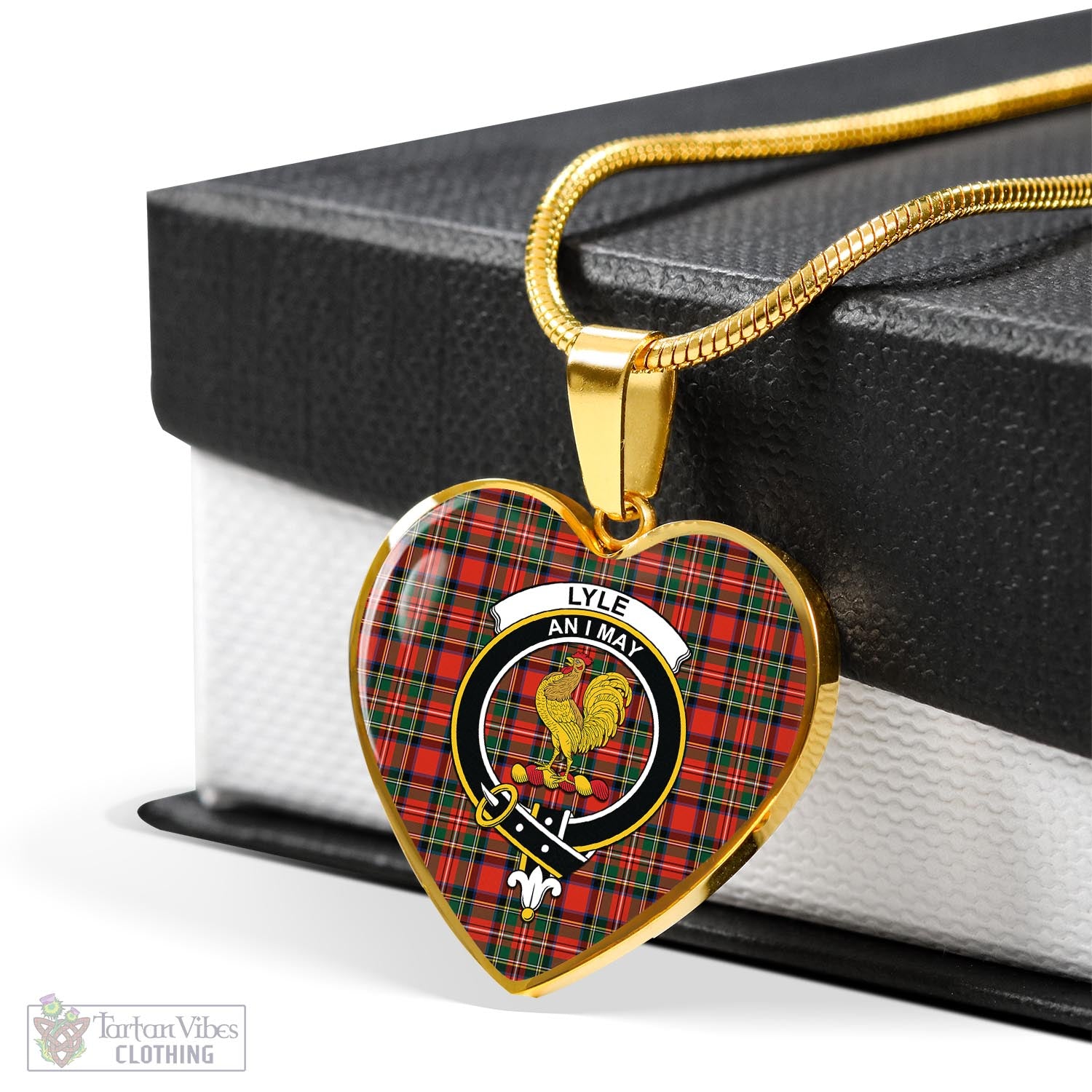 Tartan Vibes Clothing Lyle Tartan Heart Necklace with Family Crest