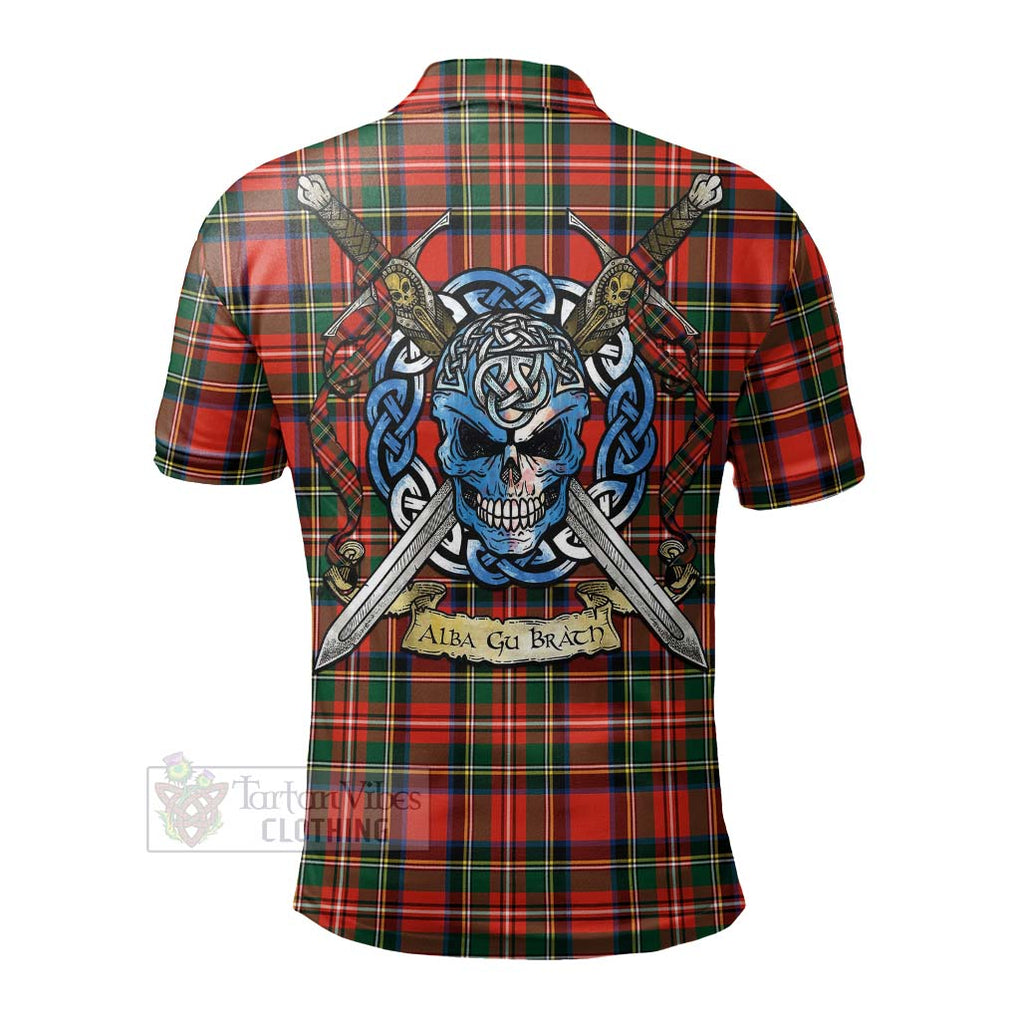 Tartan Vibes Clothing Lyle Tartan Polo Shirt with Family Crest Celtic Skull Style