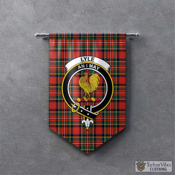 Lyle Tartan Gonfalon, Tartan Banner with Family Crest