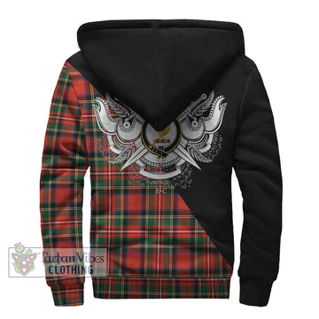 Lyle Tartan Sherpa Hoodie with Family Crest and Military Logo Style