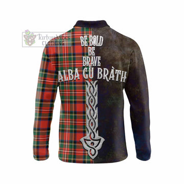 Lyle Tartan Family Crest Long Sleeve Polo Shirt Alba Gu Brath Be Brave Lion Ancient Style - Tartan Vibes Clothing