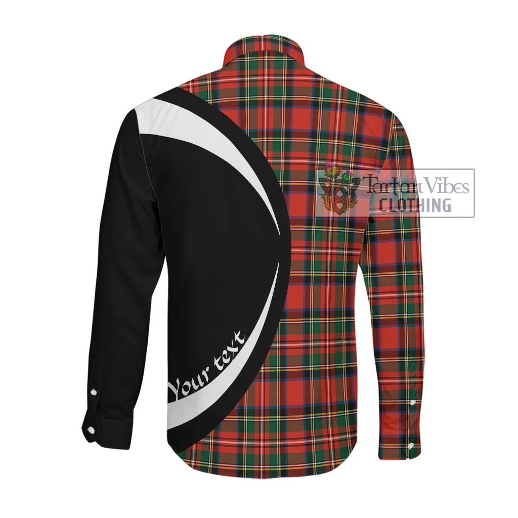 Lyle Tartan Long Sleeve Button Up with Family Crest Circle Style Men's Shirt - Tartan Vibes Clothing