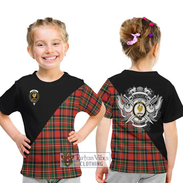 Lyle Tartan Kid T-Shirt with Family Crest and Military Logo Style