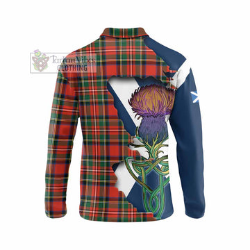Lyle Tartan Family Crest Long Sleeve Polo Shirt Scottish Thistle Celtic Inspired - Tartan Vibes Clothing