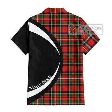 Lyle Tartan Short Sleeve Button Up with Family Crest Circle Style