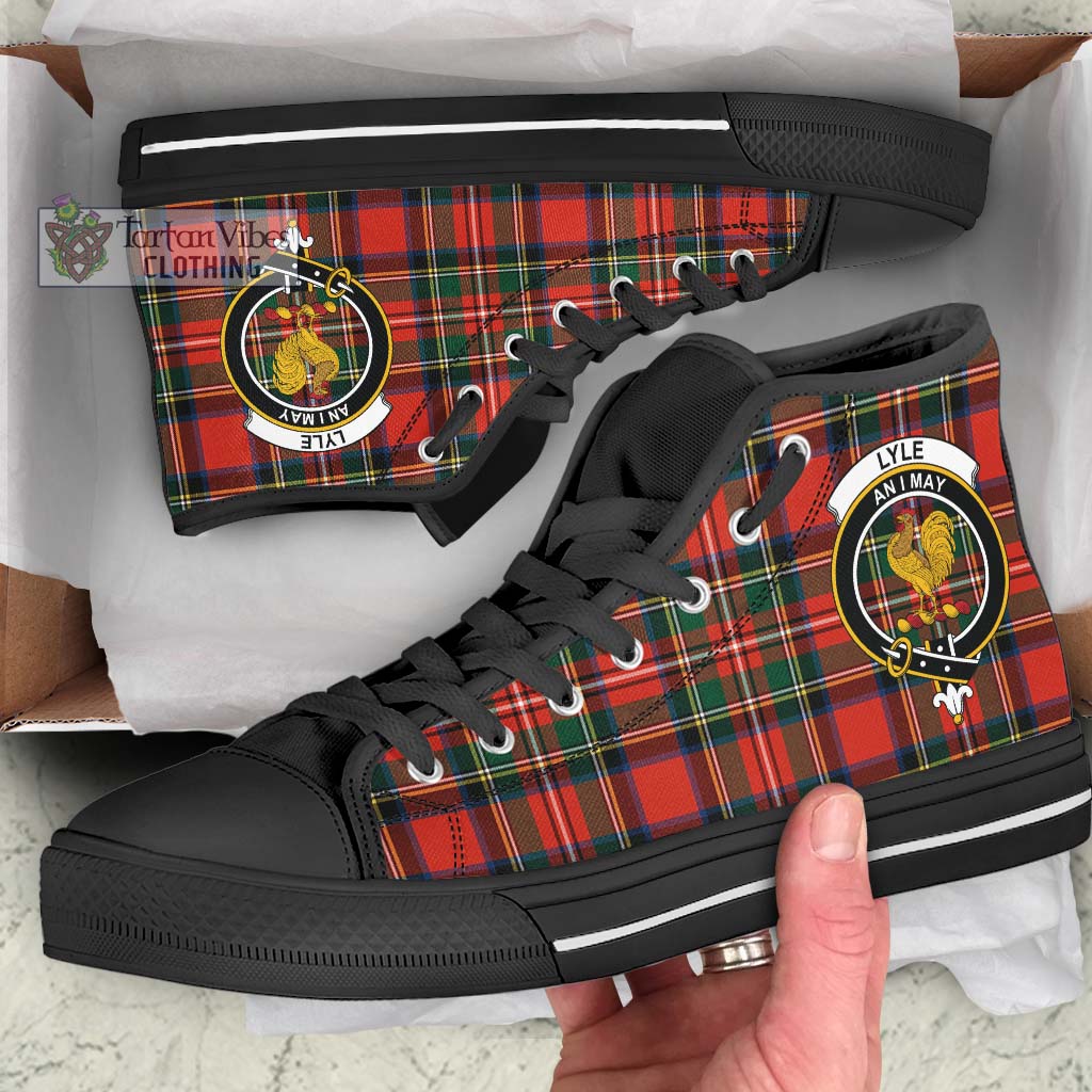 Tartan Vibes Clothing Lyle Tartan High Top Shoes with Family Crest