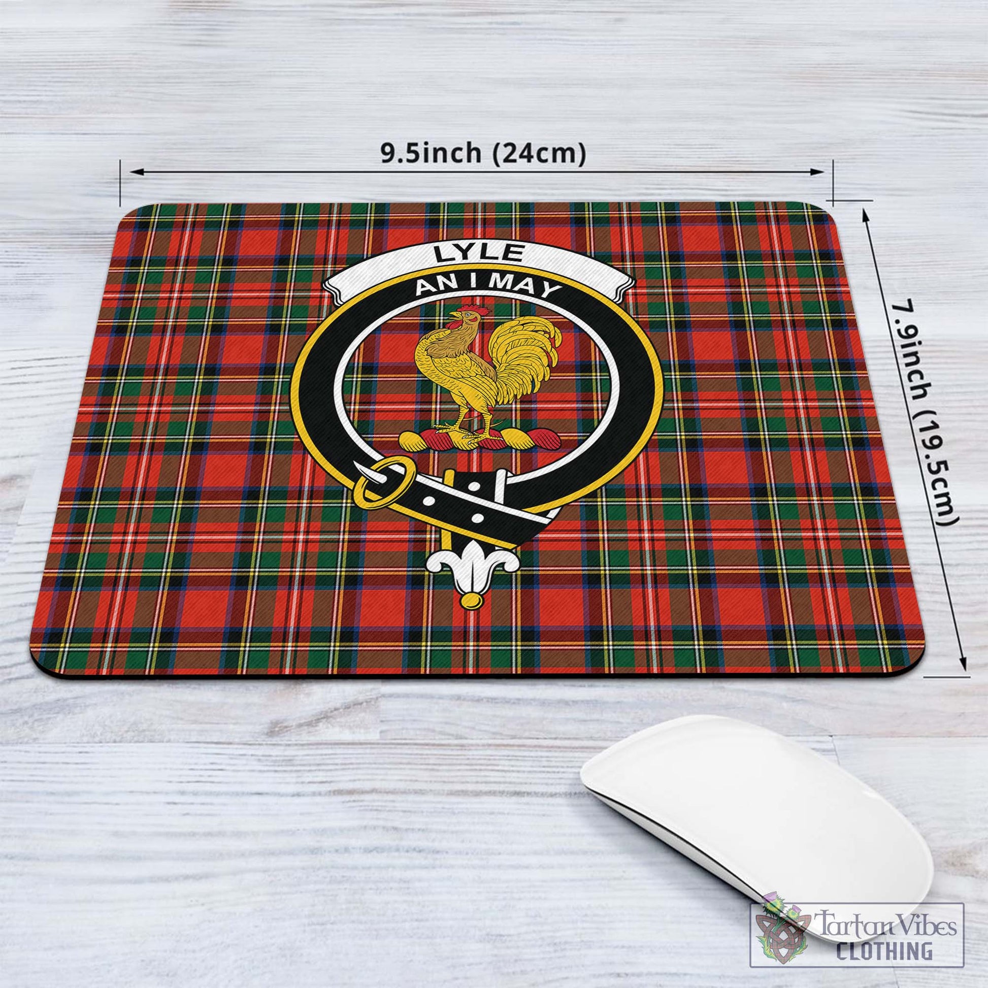 Tartan Vibes Clothing Lyle Tartan Mouse Pad with Family Crest