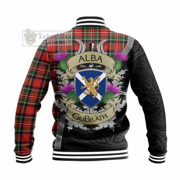 Lyle Tartan Family Crest Baseball Jacket Lion Rampant Royal Thistle Shield Celtic Inspired - Tartan Vibes Clothing