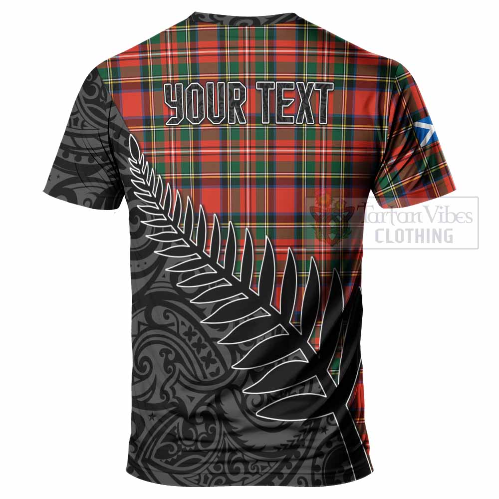 Tartan Vibes Clothing Lyle Crest Tartan T-Shirt with New Zealand Silver Fern Half Style