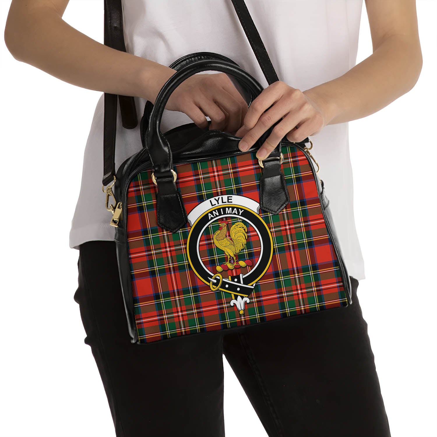 Lyle Tartan Shoulder Handbags with Family Crest - Tartanvibesclothing