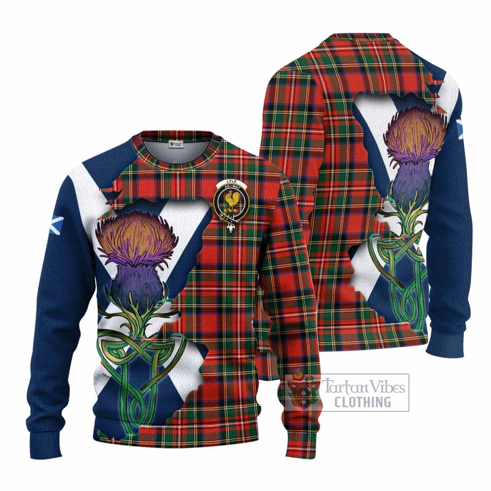 Lyle Tartan Family Crest Knitted Sweater Scottish Thistle Celtic Inspired - Tartan Vibes Clothing